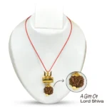 trishakti rudraksha damru locket pendant for protection spiritual strength