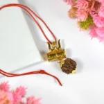 trishakti rudraksha damru locket pendant for protection spiritual strength positive energy
